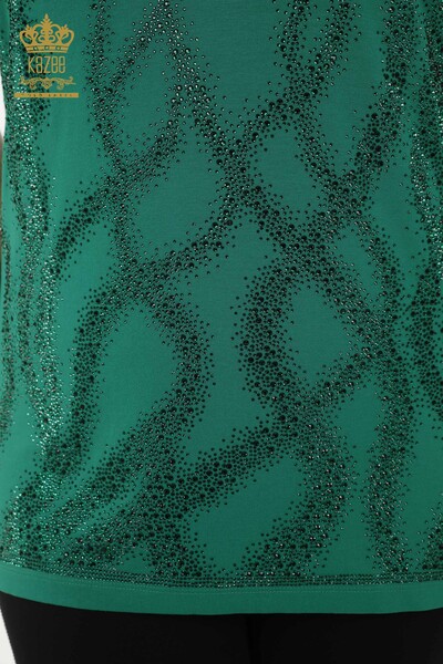 All'ingrosso Camicetta da donna - Modellato - Manica corta - Verde - 79070 | KAZEE - Thumbnail