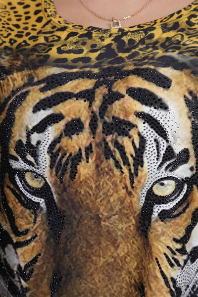 All'ingrosso Camicetta da donna - motivo tigre - ricamata - 77777 | KAZEE - Thumbnail