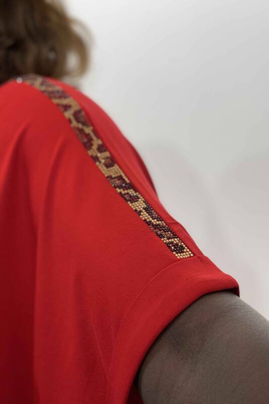 All'ingrosso Camicetta da donna - modello orologio - dettaglio leopardo - 77747 | KAZEE