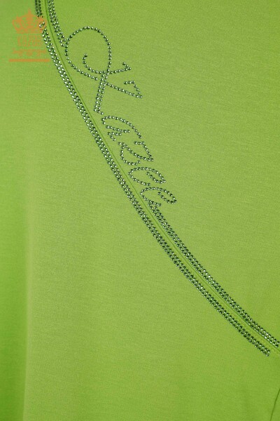 All'ingrosso Camicetta da donna - Pietra ricamata - Verde pistacchio - 79295 | KAZEE - 3