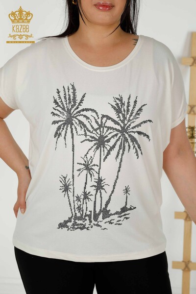 Camicetta Donna all'Ingrosso Pietra Ricamata Ecru - 79336 | KAZEE - 2