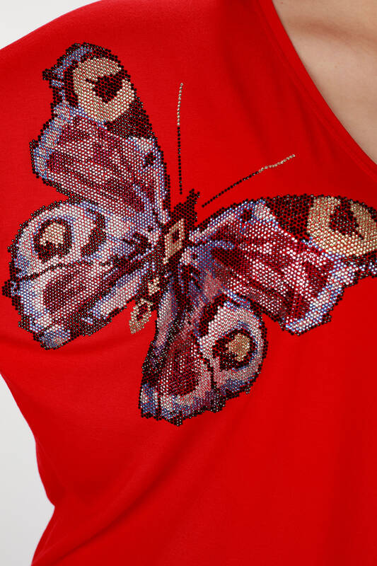All'ingrosso Camicetta da donna - Pietra ricamata - motivo a farfalla - 77832 | KAZEE