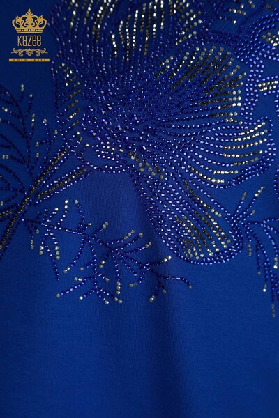 All'ingrosso Camicetta da donna - Dettagli in tulle - Blu scuro - 79298 | KAZEE - Thumbnail