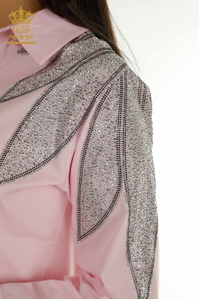 All'ingrosso Camicia da donna - Spalle dettagliate - Rosa - 20478 | KAZEE - Thumbnail
