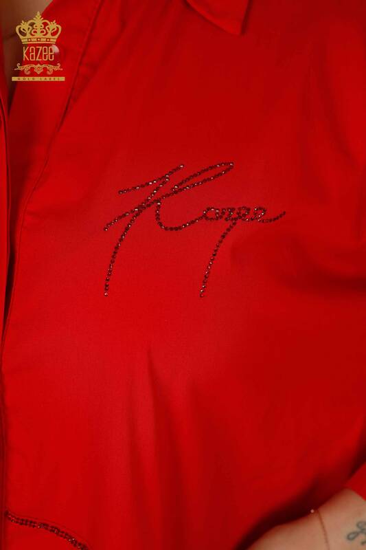 All'ingrosso Camicia da donna - Due tasche - Fiore di melograno - 20220 | KAZEE