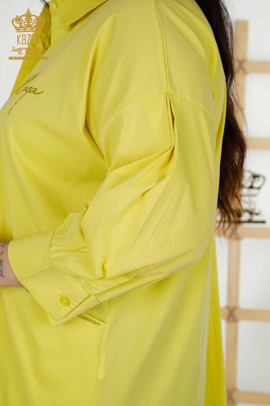 All'ingrosso Camicia da donna - Due tasche - Giallo - 20220 | KAZEE