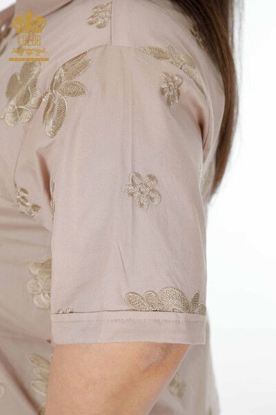 Ingrosso Camicie Donna - Model Americano Ricami Floreali - Cotone - 20206 | KAZEE - Thumbnail