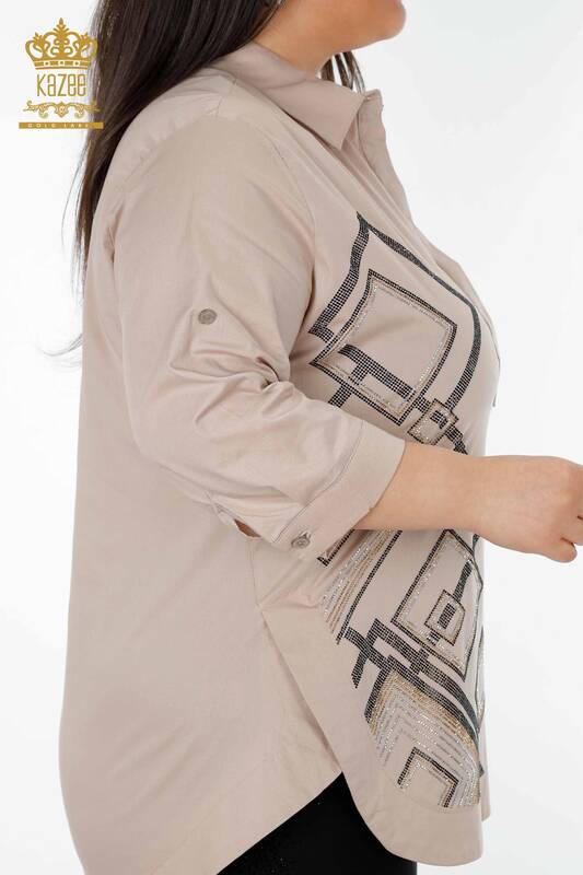 Commercio all'ingrosso Camicia da donna Modellato Cristallo Pietra ricamata - Koton - 20125 | KAZEE