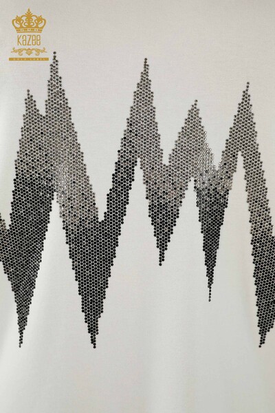 All'ingrosso Camicetta da donna - Modellato - Manica corta - Ecru - 79109 | KAZEE - 3