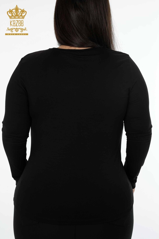 All'ingrosso Camicetta da donna - Motivo a rose - Girocollo - Pietra ricamata - 79004 | KAZEE - 19