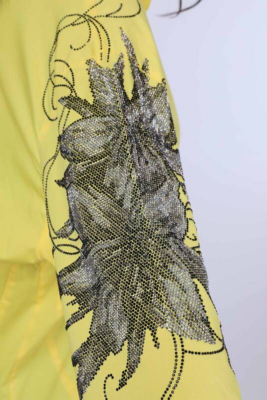 All'ingrosso Camicia da donna - Spalla Pietra dettagliata - Oversize - 20007 | KAZEE