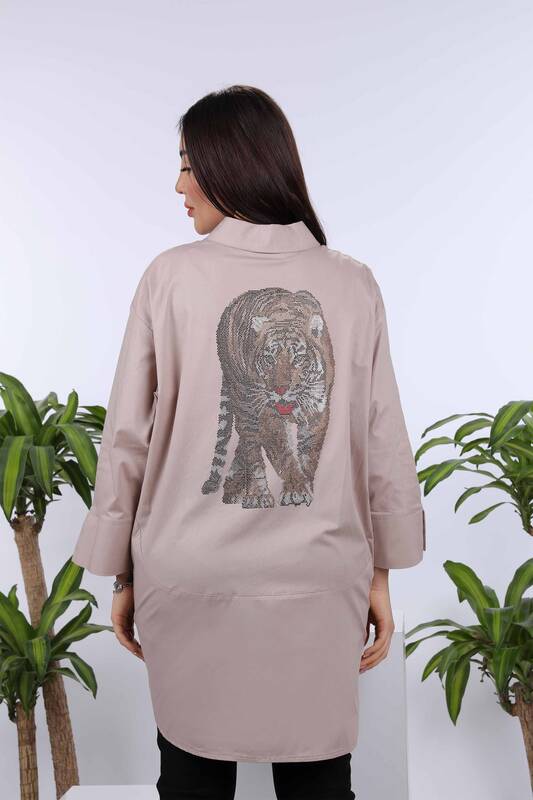 All'ingrosso Camicia da donna - Pietra ricamata - Figura tigre - 20040 | KAZEE