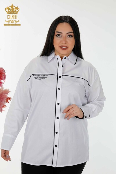 Camicie da donna all'ingrosso Transizione colore Bianco - 20311 | KAZEE - Kazee