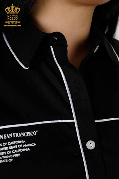 Camicia da donna all'ingrosso Transizione di colore Nero - 20311 | KAZEE - 4