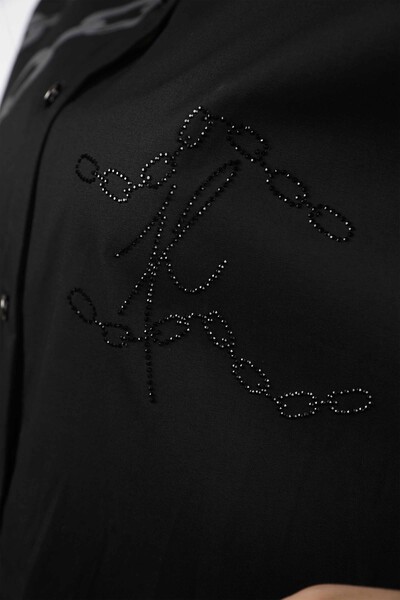All'ingrosso Camicie da donna - Parte anteriore corta Parte posteriore lunga - Motivo a catena - 20078 | KAZEE - Thumbnail