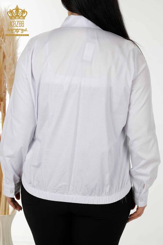 Camicia da donna all'ingrosso Modello gatto Bianco - 20318 | KAZEE