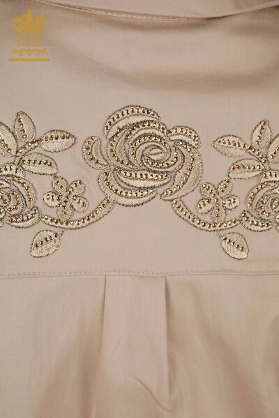 All'ingrosso Camicia da donna - Motivo floreale - Beige - 20249 | KAZEE - Thumbnail