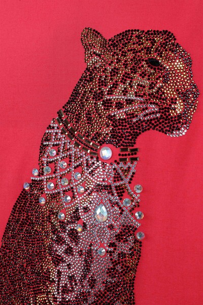 All'ingrosso Camicia da donna - Motivo tigre - Pietra ricamata - 20019 | KAZEE - Thumbnail
