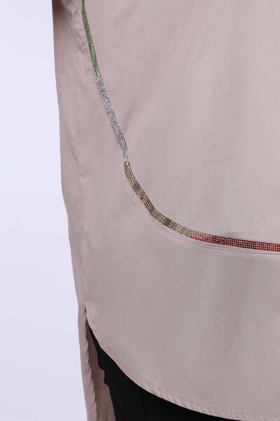 All'ingrosso Camicia da donna - Motivo uccellino - Pietra ricamata - 20025 | KAZEE - Thumbnail