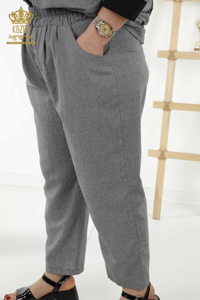 All'ingrosso Abito camicia da donna - Modellato - Antracite - 20332 | KAZEE - 11