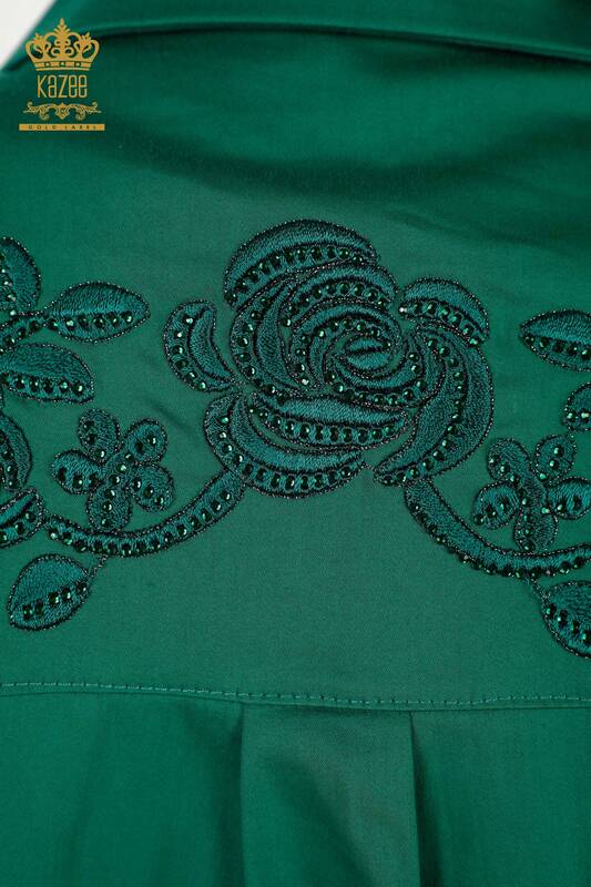 All'ingrosso Camicia da donna - Motivo floreale - Verde - 20249 | KAZEE