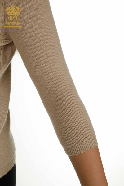 All'ingrosso Cardigan da donna - Bottoni dettagliati - Beige - 30366 | KAZEE - 7