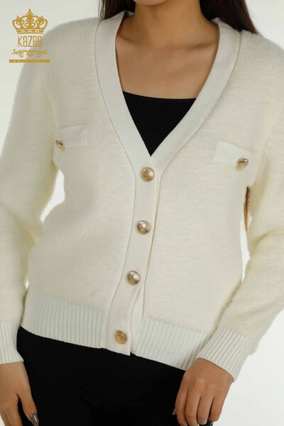 All'ingrosso Cardigan da donna - Bottoni dettagliati - Ecru - 30626 | KAZEE - 2