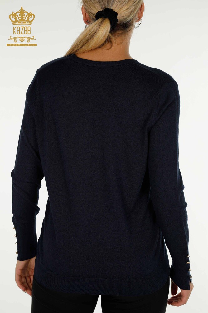 All'ingrosso Cardigan da donna - Manica Bottoni dettagliati - Blu navy - 30136 | KAZEE - 7