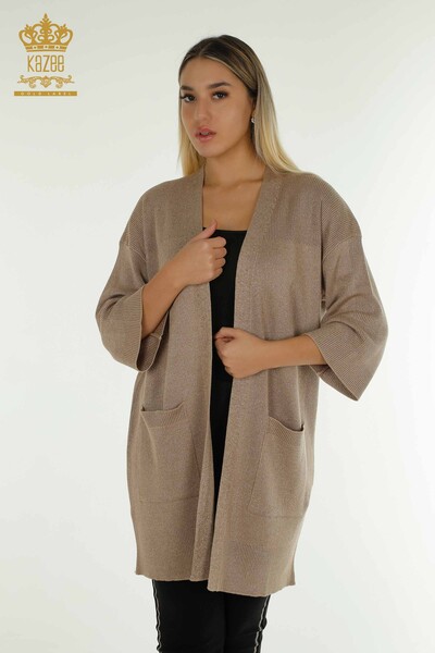 All'ingrosso Cardigan da donna - Shimmer - Beige - 30135 | KAZEE 