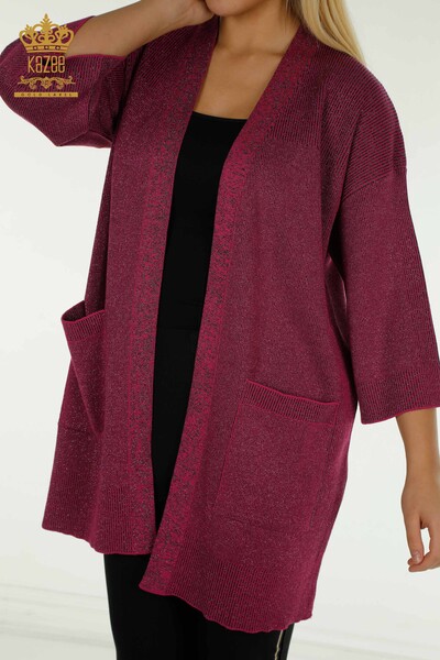 Cardigan da donna all'ingrosso - Shimmer - Fucsia - 30135 | KAZEE - 2