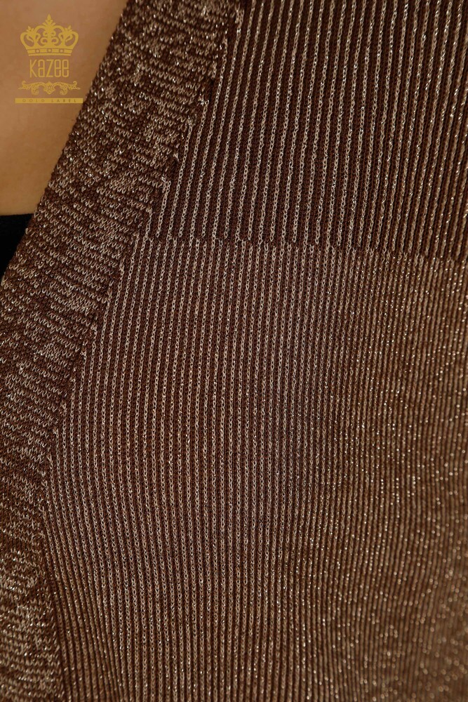 All'ingrosso Cardigan da donna - Shimmer - Marrone - 30135 | KAZEE - 4