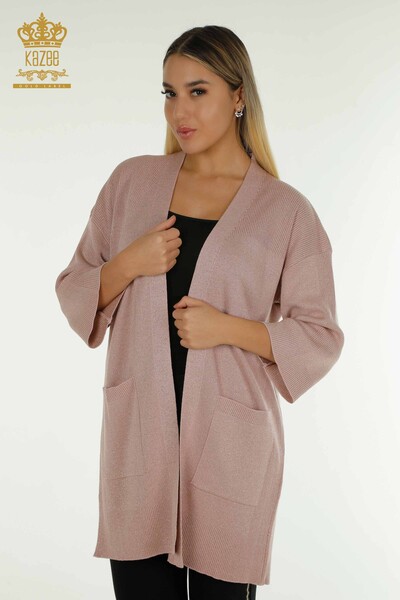 All'ingrosso Cardigan da donna - Luccicante - Cipria - 30135 | KAZEE 