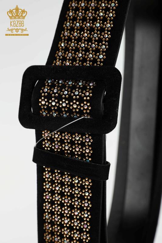 All'ingrosso Cintura da donna - Colorata Pietra ricamata - Nera - 501 | KAZEE