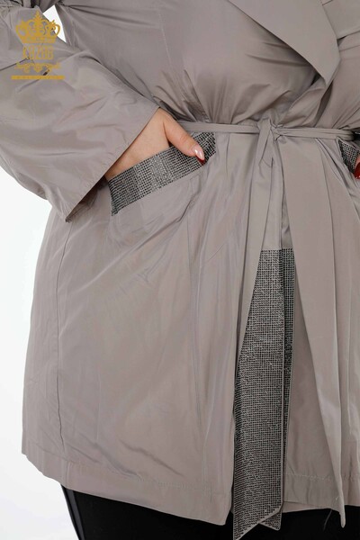 All'ingrosso Impermeabile da donna con cintura visone - 7575 | KAZEE - Thumbnail