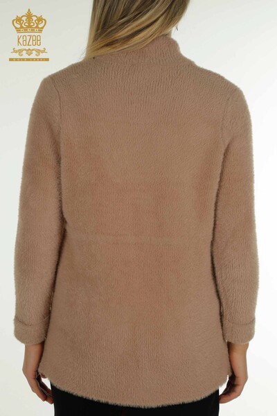 All'ingrosso Cardigan in Angora da donna - Cravatta dettagliata - Visone - 30269 | KAZEE - 7