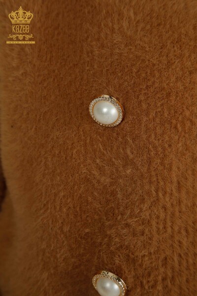 All'ingrosso Cardigan in Angora da donna - Tasche dettagliate - Visone - 30799 | KAZEE - Thumbnail