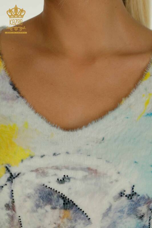All'ingrosso Maglione di maglieria in angora da donna - Stampa digitale - Digitale - 40021 | KAZEE