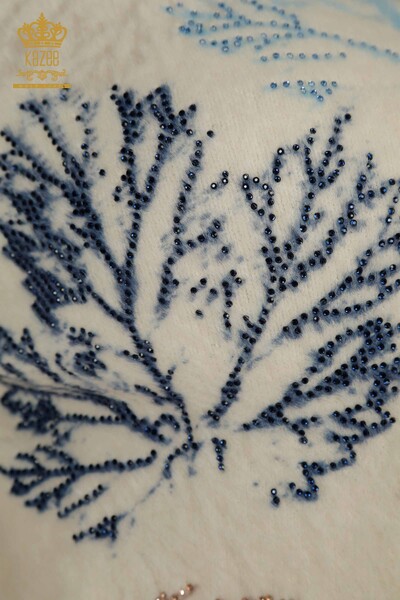 All'ingrosso Maglione di maglieria in angora da donna - Stampato a foglie - Digitale - 40015 | KAZEE - Thumbnail
