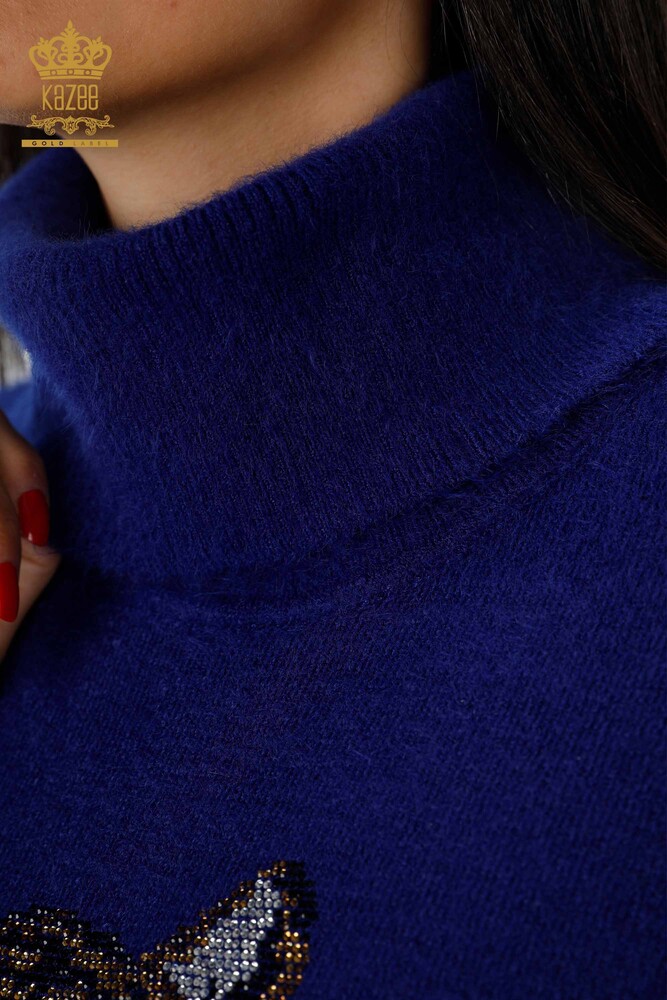 İngrosso Tunica Angora da donna - Motivo tigre - Pietra ricamata - Tasca - 18880 | KAZEE - 17