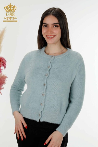 All'ingrosso Cardigan Donna Angora Azzurro - 19099 | KAZEE 