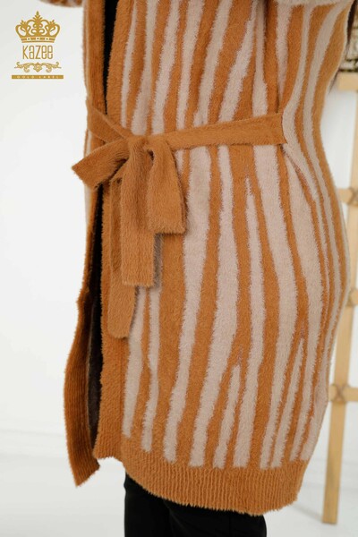 Vendita all'ingrosso Cardigan da donna Angora due colori marrone - 30312 | KAZEE - 5