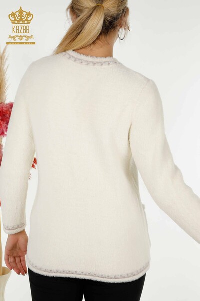 All'ingrosso Cardigan da donna - Angora - Due tasche - Ecru - 30371 | KAZEE - 7