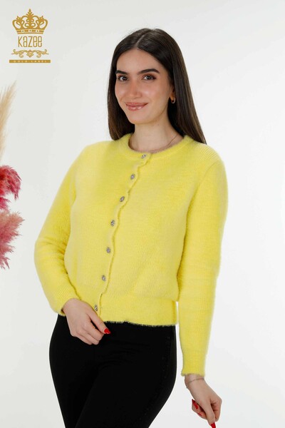 All'ingrosso Cardigan Donna Angora Giallo - 19099 | KAZEE - 1
