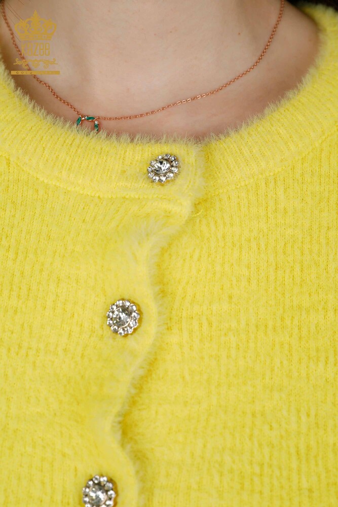 All'ingrosso Cardigan Donna Angora Giallo - 19099 | KAZEE - 3