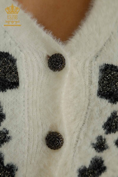 All'ingrosso Cardigan da donna - Angora - motivo leopardato - Ecru - 30666 | KAZEE - Thumbnail