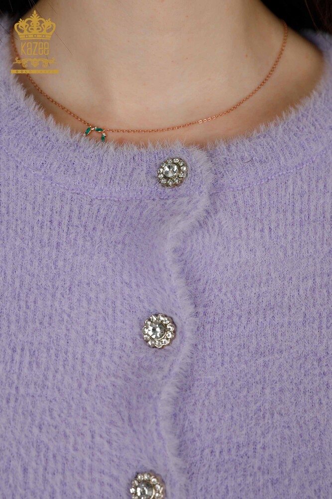 All'ingrosso Cardigan Donna Angora Lilla - 19099 | KAZEE - 3