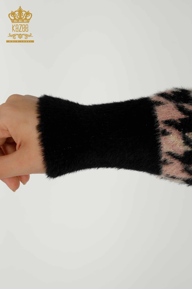 Cardigan da donna all'ingrosso nero Angora - 30128 | KAZEE - 4