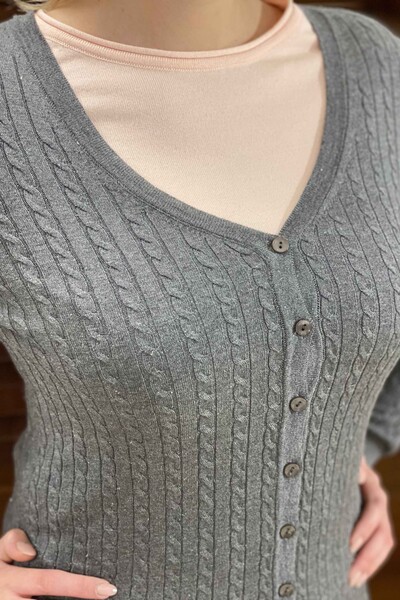 All'ingrosso Cardigan da donna - lavorato a maglia - abbottonato - corto - 15236 | KAZEE - Thumbnail