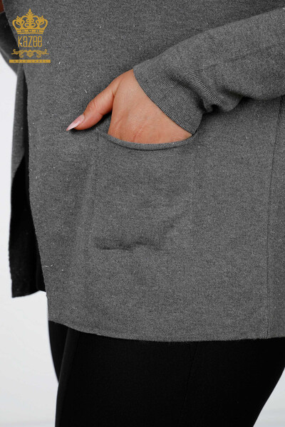 All'ingrosso Cardigan da donna - Due Tasche dettagliate - Viscosa - 14687 | KAZEE - Thumbnail