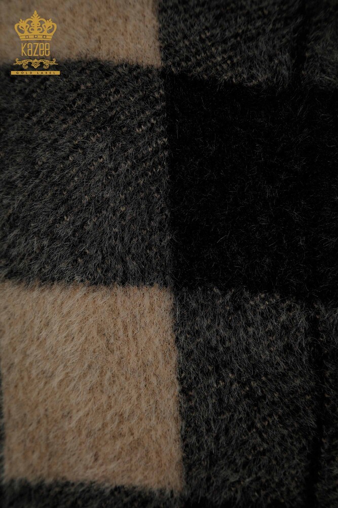 All'ingrosso Cardigan lungo da donna - a quadri - angora - nero - 30208 | KAZEE - 5